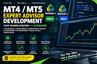 develop custom mql4 or mql5 expert advisor for mt4 or mt5