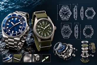 design luxury dive watch, military field watch, smartwatch, wearables products