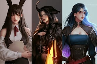 paint semi realistic fantasy art