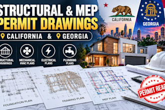 create structural mep permit drawings in california and georgia