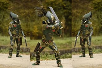 custom cosplay creation wearable armor weapon pepakura 3d printable stl model