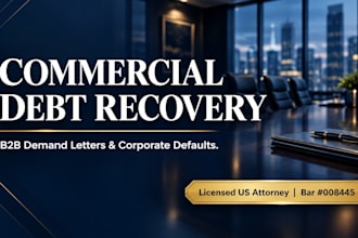 draft a commercial debt recovery demand letter for b2b claims as a US attorney