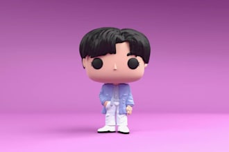 print 3dsculpt,detailed miniatures,v funko pop,adorable figures,vinyl,multicolor
