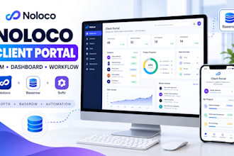 build a noloco client portal CRM dashboard workflow softr baserow