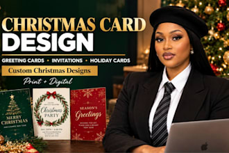 design christmas card, greeting card and holiday invitations