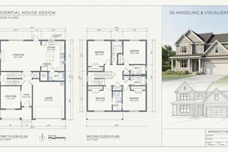 design a detailed residential floor plan in autocad