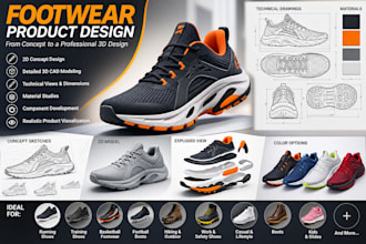 design functional footwear, performance shoes, ergonomic footwear and 3d cad
