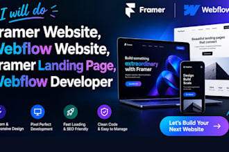 do framer website, webflow website, framer landing page, webflow developer