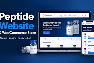 build peptide website, research peptide store, peptide woocommerce ecommerce app