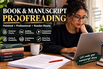 proofread book, manuscript novel spanish and german grammar check