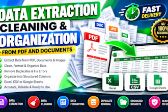 extract clean and organize data from PDF to other various documents