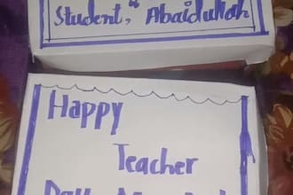write beautiful teacher day gift card and birthday card