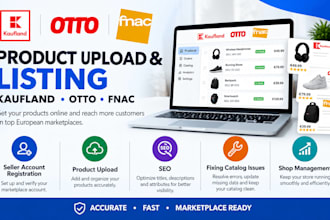 register seller and upload product to kaufland, otto and fnac, fix kaufland otto