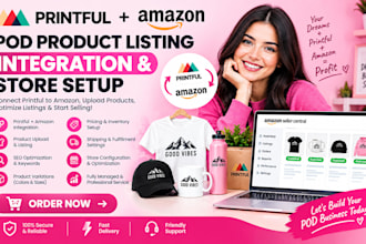 printful amazon product listing upload pod integration store setup