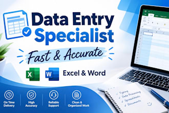 do accurate data entry, copy paste, and excel data typing