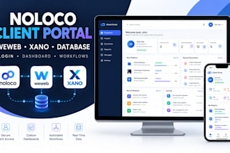 build a noloco client portal with weweb, xano and database integration