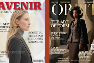 design a professional magazine cover, ebook, or catalog cover