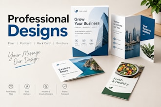 do flyer design, rack card, postcard design, brochure or postal graphic