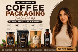 create packaging design for honey spices coffee label products box design