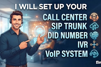 set up your call center sip trunk did number and voip system