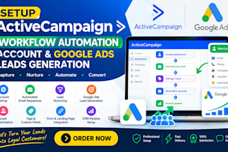 setup active campaign workflow automation account google ads leads generation