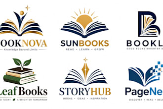 design a modern publishing, education, literature, library reading book logo