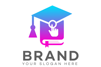 design a test prep academy logo with a confident graduate mark