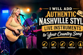 record add authentic nashville style live instrument to your country music