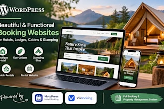 build motopress hotel booking vikbooking wordpress website in eco lodge glamping