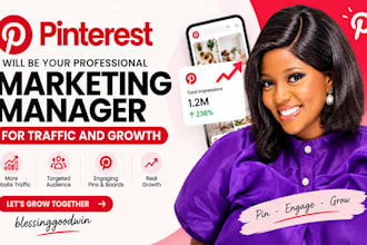 be your professional pinterest marketing manager for traffic and growth