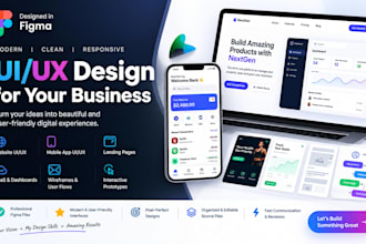 create modern UI UX design for web and mobile apps in figma