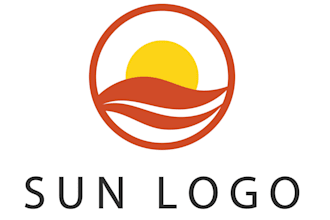 design a natural sunscreen brand logo with a bright sun mark