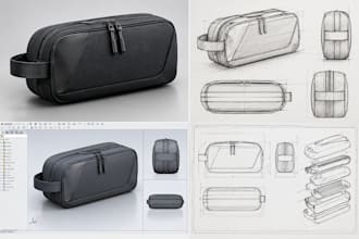 design a travel accessory with ergonomic 3d cad precision, tech pack