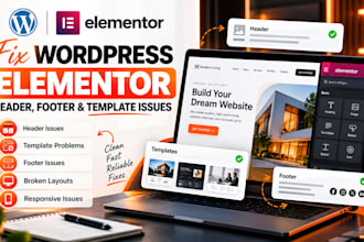 fix wordpress elementor header, footer, and template issues