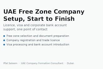 set up your uae free zone company with licence, visa and bank support