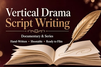 write vertical short drama, documentary video script writing and series story