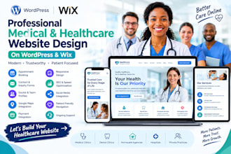 design medical healthcare homecare dental clinic website on wix wordpress