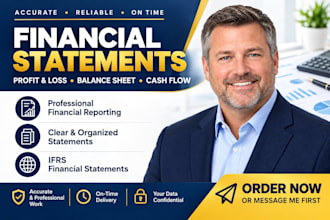 prepare financial statements, profit and loss, balance sheet and cash flow