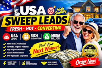 fresh hot converting usa sweep leads, rich elderly citizen, mega million lead