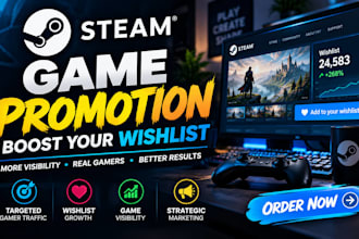 steam game promotion, boost steam wishlist, game marketing steam game visibility