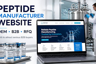 build a peptide manufacturer website with oem and rfq