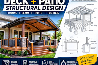 design structural plans for decks, patio covers and screened porch