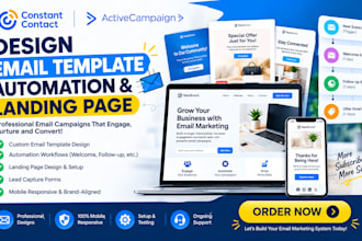 design constant contact active campaign email template automation landing page