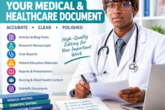 proofread and edit your medical or healthcare document