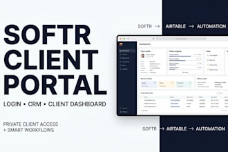 build softr client portal with airtable CRM dashboard automation and user login