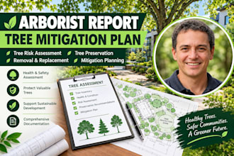 write an arborist report and tree mitigation plan