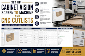 set up cabinet vision screen to machine and cnc cutlists