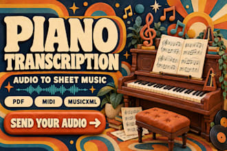 do audio to sheet music piano transcription vocals midi and musicxml files