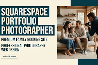 design squarespace portrait photographer website family photography booking site