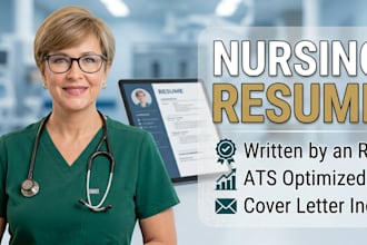 write a professional nursing resume, cover letter, and ats resume for healthcare